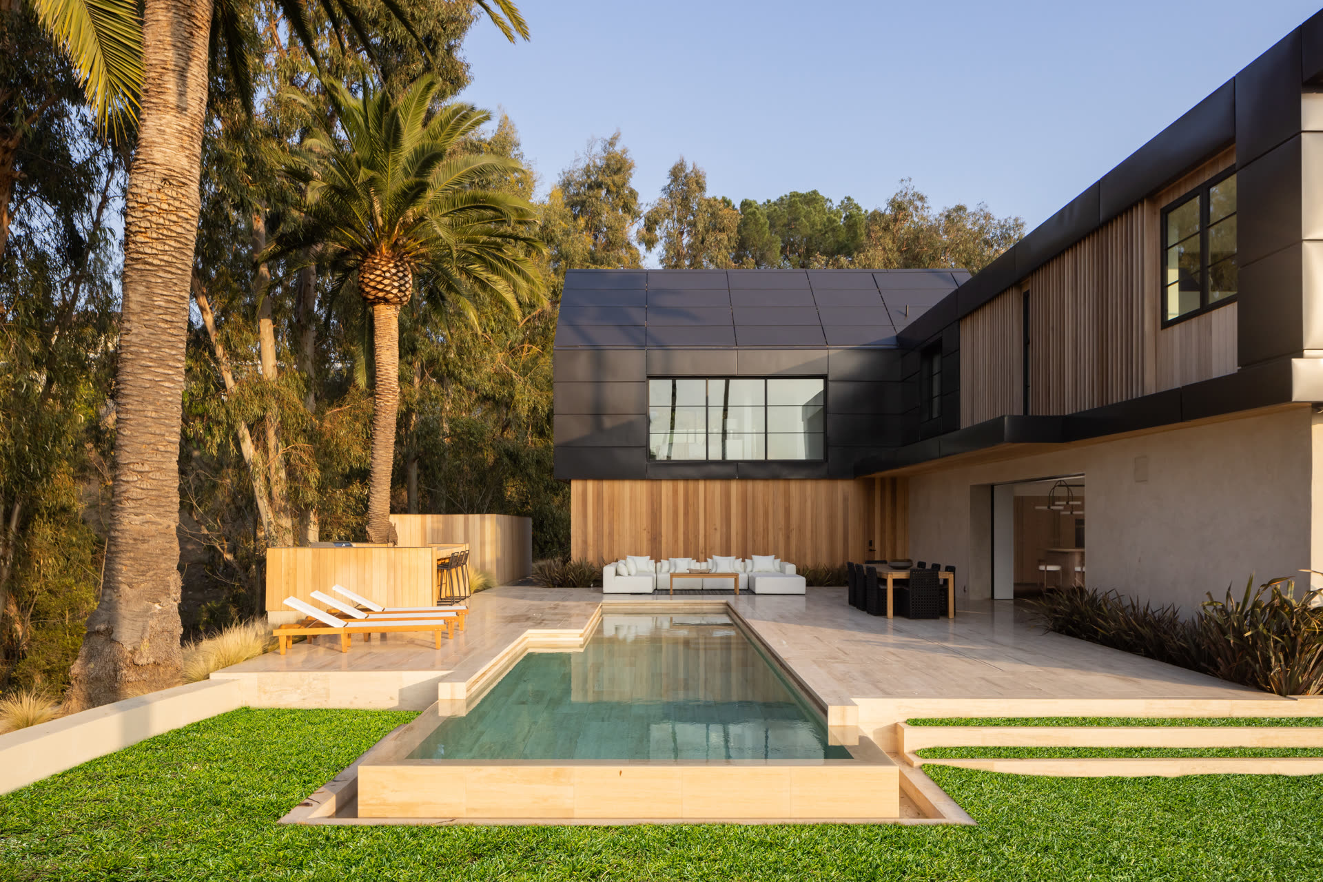 Pool and rear elevation