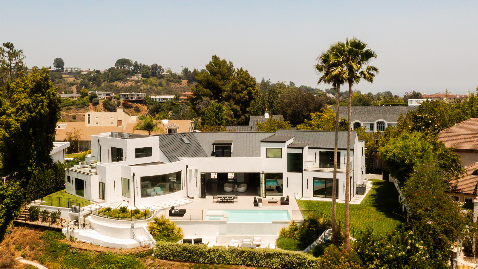 Aerial view over the estate toward the Westside