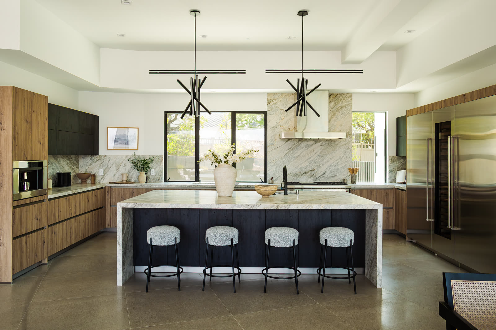 Kitchen with double island